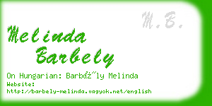 melinda barbely business card